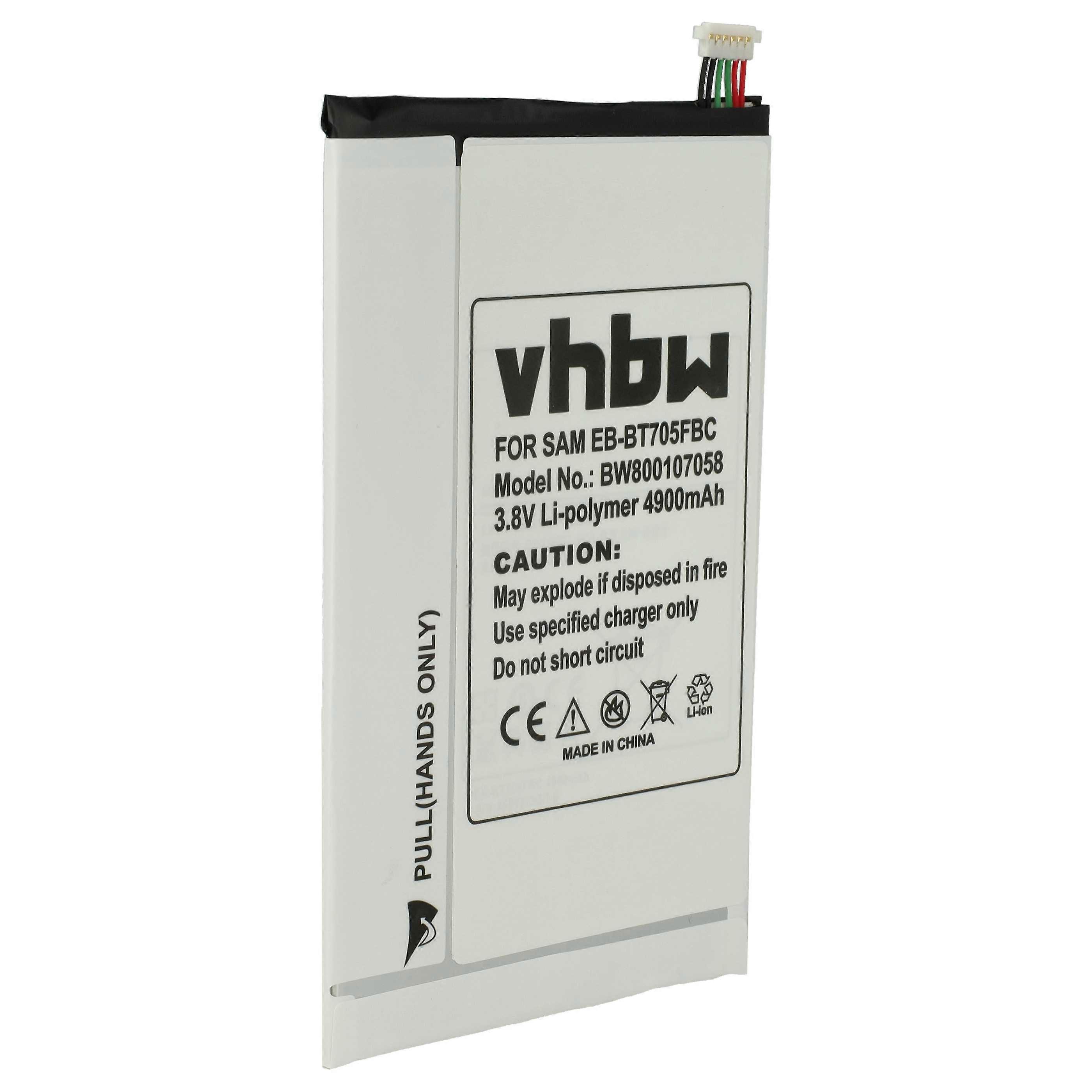 适用于三星 EB-BT705FBE、EB-BT705FBU、EB-BT705FBC 平板电脑板的 vhbw 电池更换(4900 mAh、3.8 V、锂聚合物)