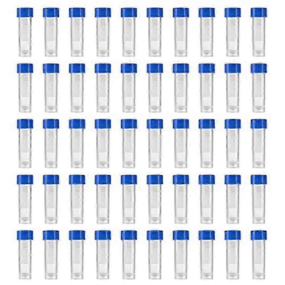 200Pcs 5Ml Plastic Graduated Vial Storage Container Test Tubes with Screw Caps