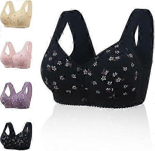 Comfortable Front-Closure Bras for Older Women Wire-Free, Easy-to-Use Front Buckle Design for All-Day Support