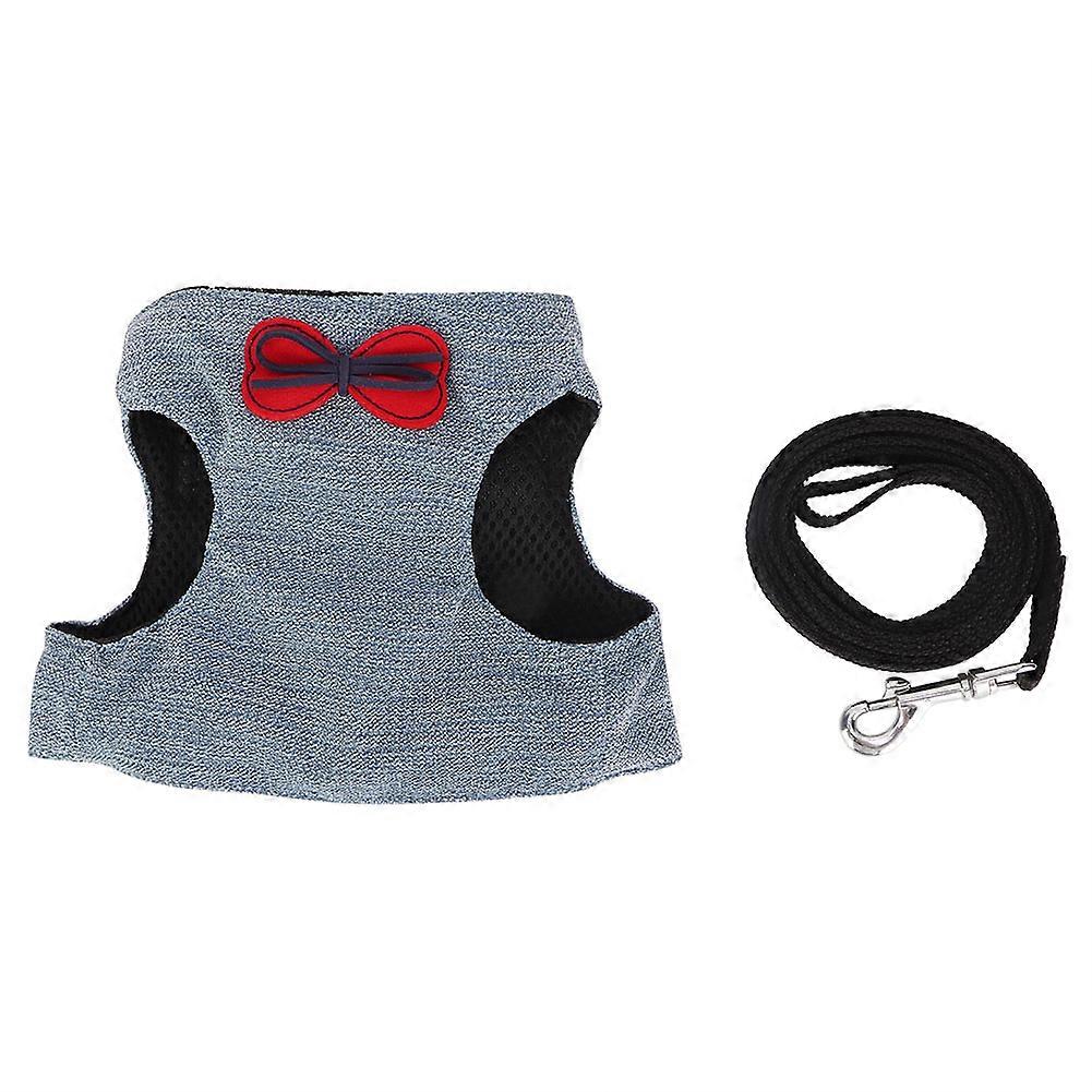 Escape Proof Pet Harness Denim Adjustable Soft Mesh Cat Lead with Walking Leash