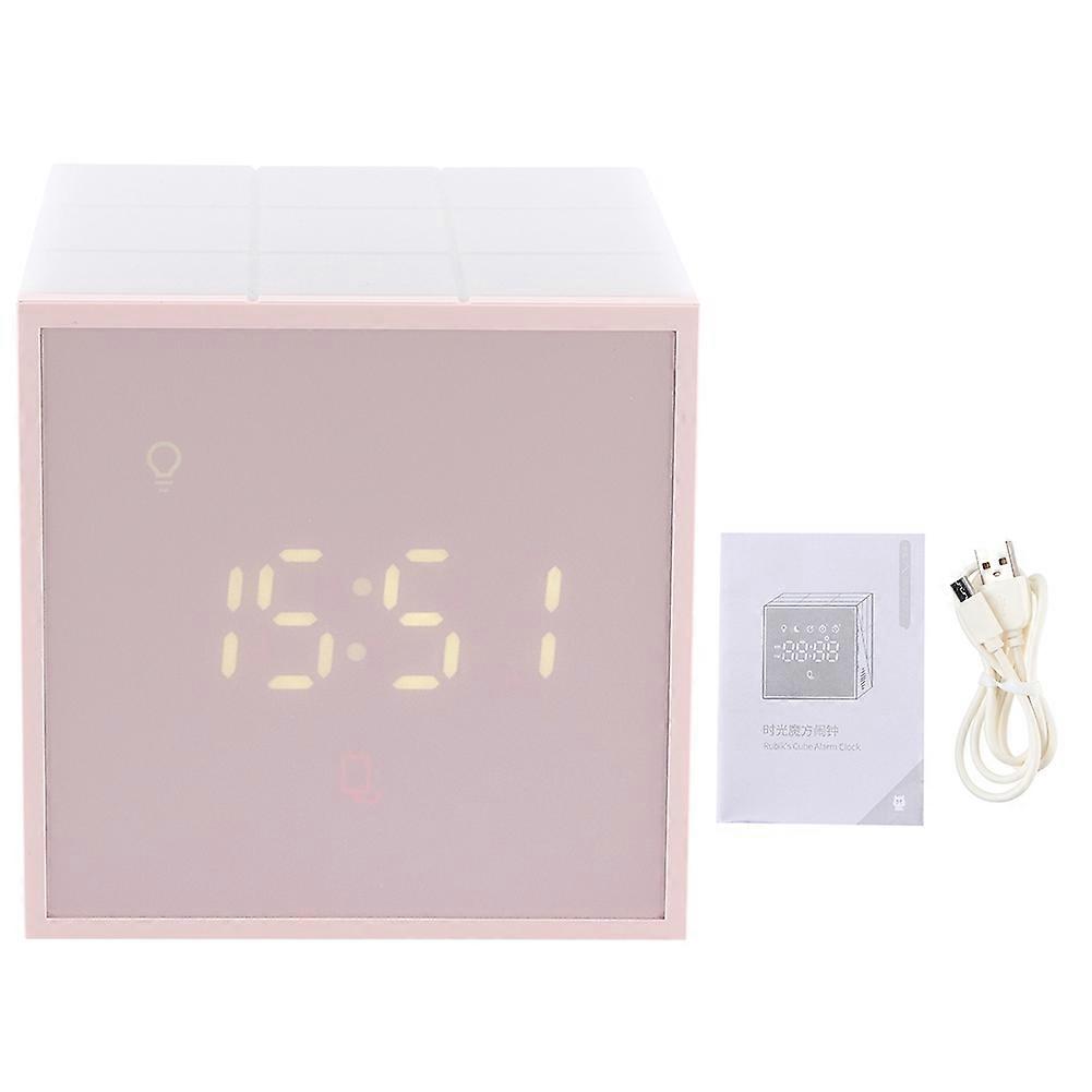 Digital LED Alarm Clock, Square Multi-Function Night Light for Home Bedroom Gift