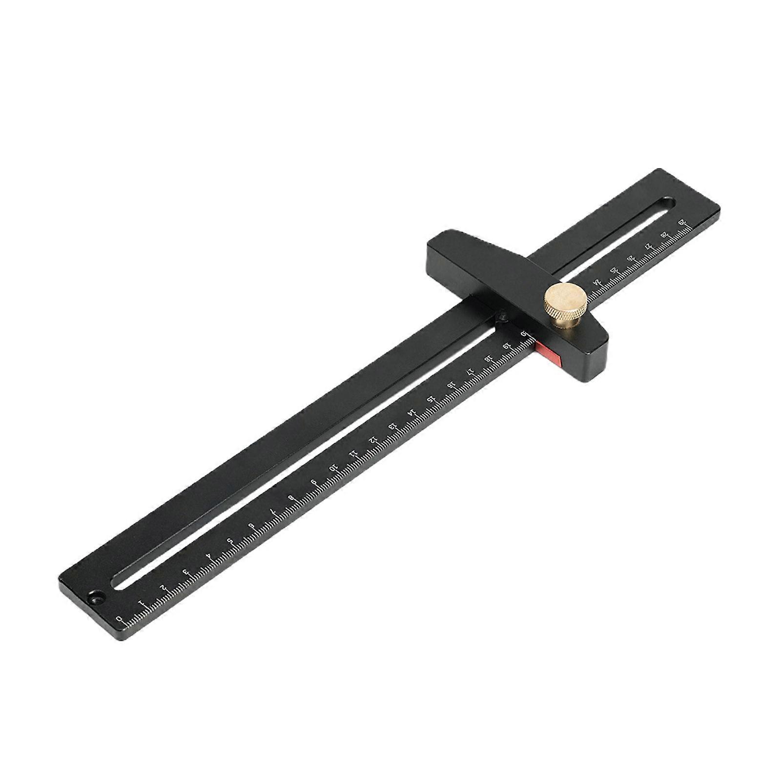 Pocket Ruler, Flexible Aluminum Ruler Marking Tools, Professional Precisions Woodworking Ruler with Slide Stop