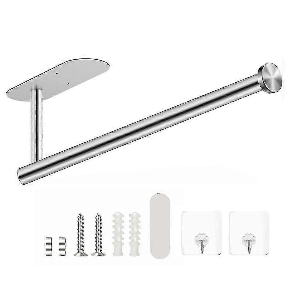 Under Cabinet Paper Towel Holder - Adhesive/Drill-Mount Space-Saving Kitchen Roll Organizer