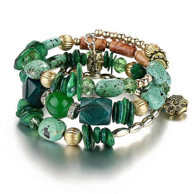 Vintage Colorful Natural Stone Beads Bracelet Bohemian Multilayer Fashion Bracelets for Women and Men Bangles Jewelry