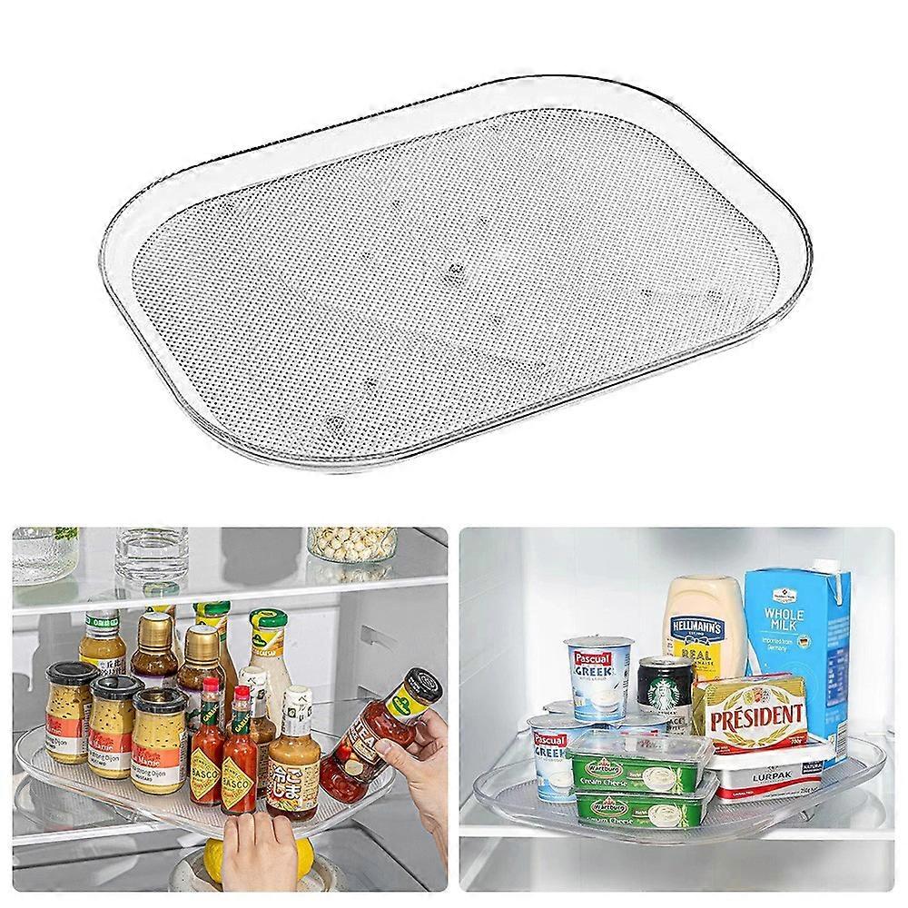 Kitchen Rotating Storage Rack Clear PET Turntable Refrigerator Organizer Space Saver