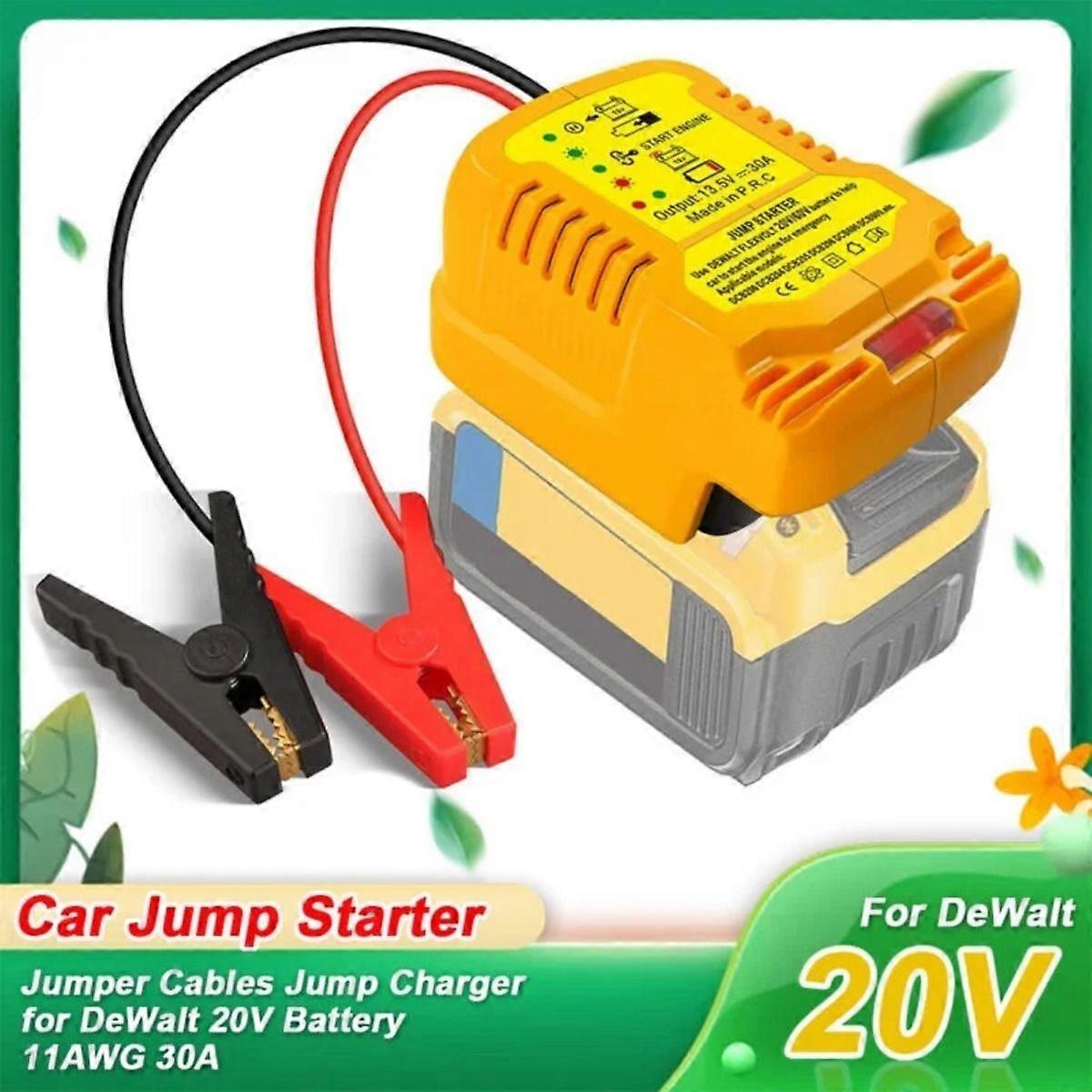 Jump Leads Clamps for Dewalt 20 V 60 Battery Starter, Automotive Booster Cable, Portable Car Battery Booster, 12 V Jump Starter Jump Starter, Input Ad