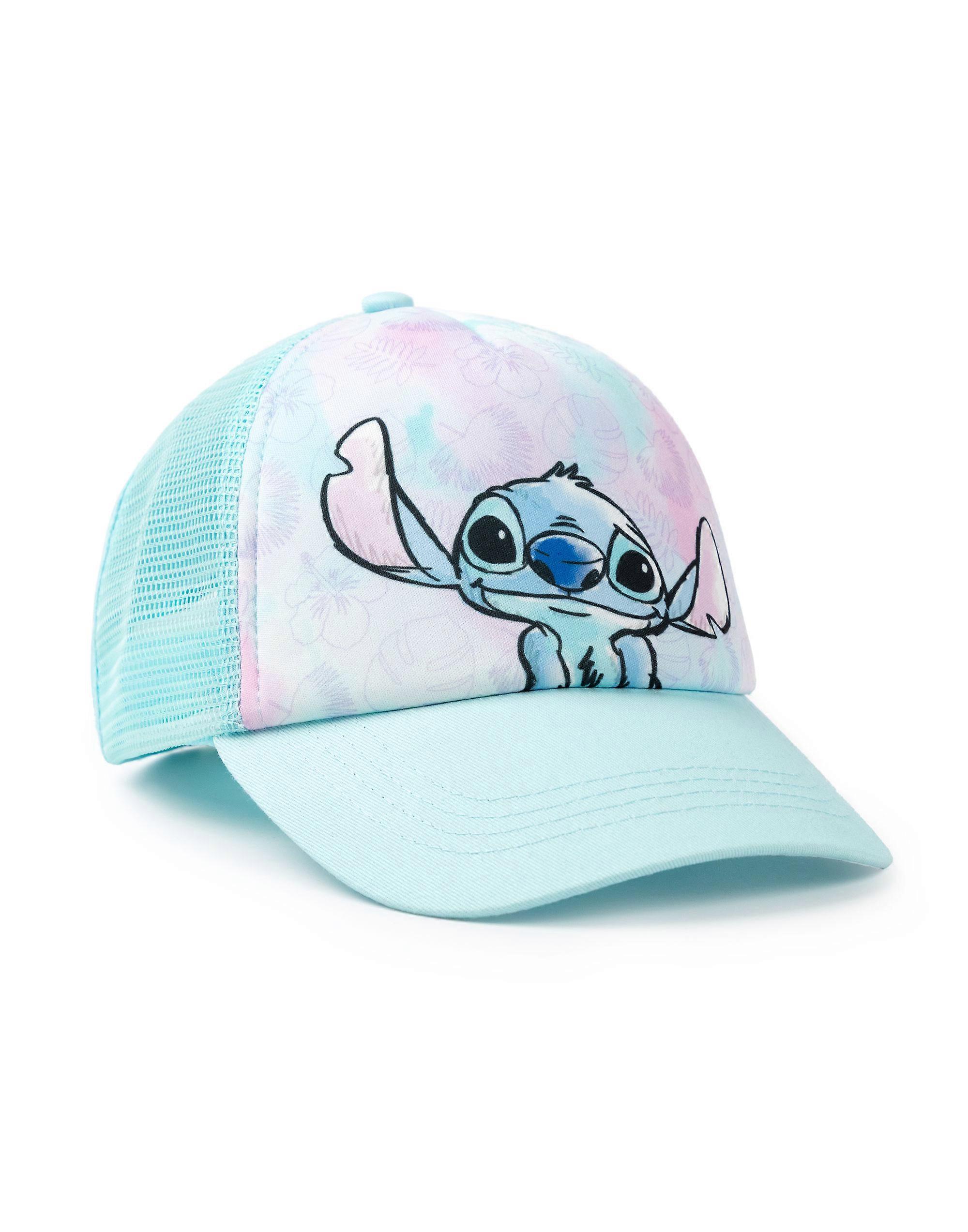 Disney Girls Adjustable Curved Peak Cap Blue Lilo & Stitch - One Size