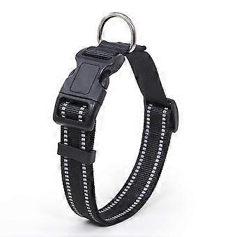 Collier pour chien haute visibilité, garnitures en acier inoxydable et nylon durable pour une usure fiable, la conception réglable assure un ajustement parfait pour les petits et les grands