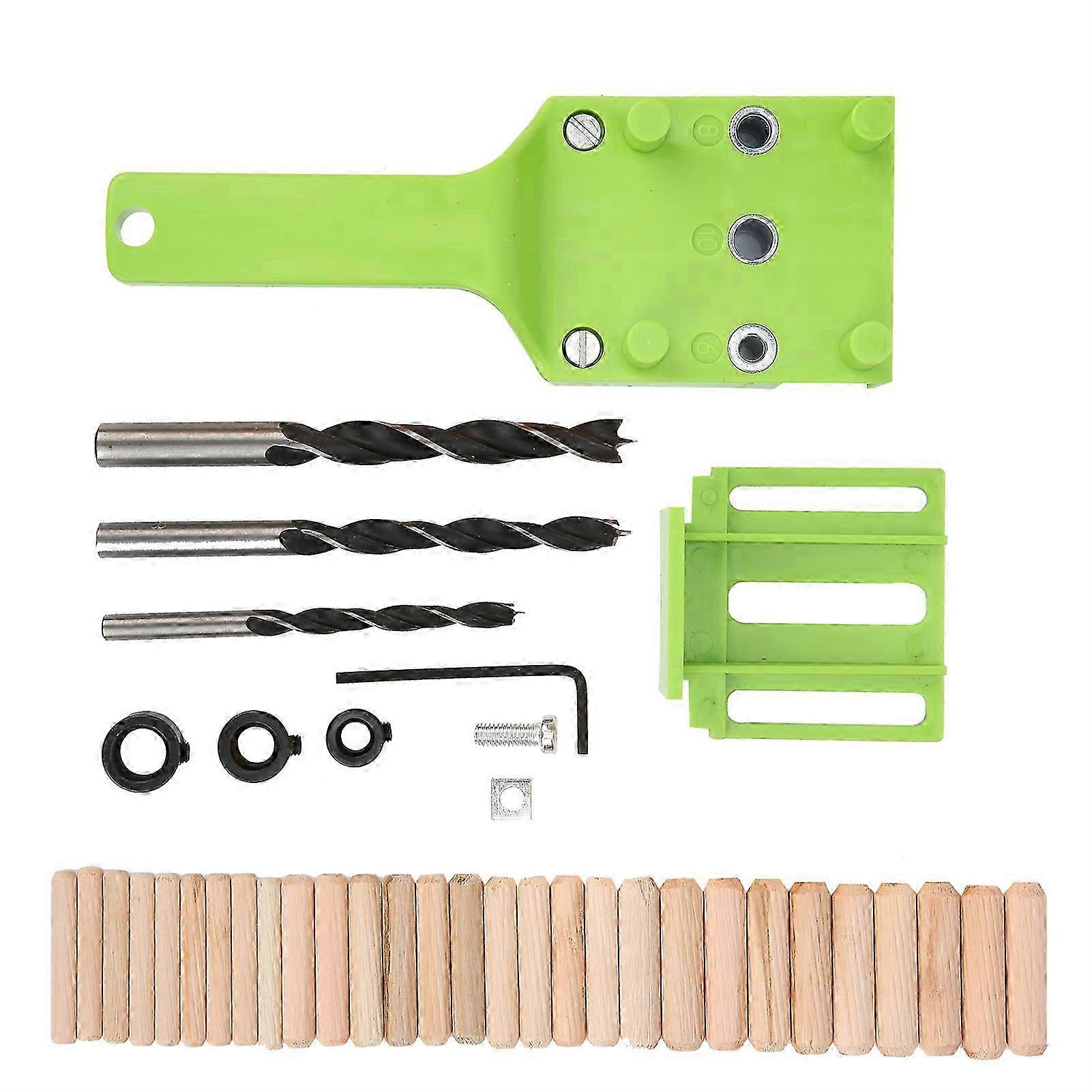 38Pcs/Set Woodworking Straight Drill Hole Locator Carpentry Drilling Guide Hand ToolsGreen