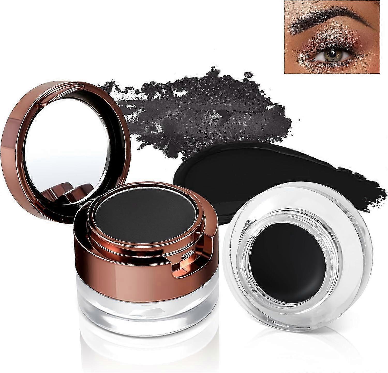 Double-layer Eyebrow Cream Eyebrow Powder Combination,Waterproof Long-lasting Eyebrow Pomade Gel Brow Powder