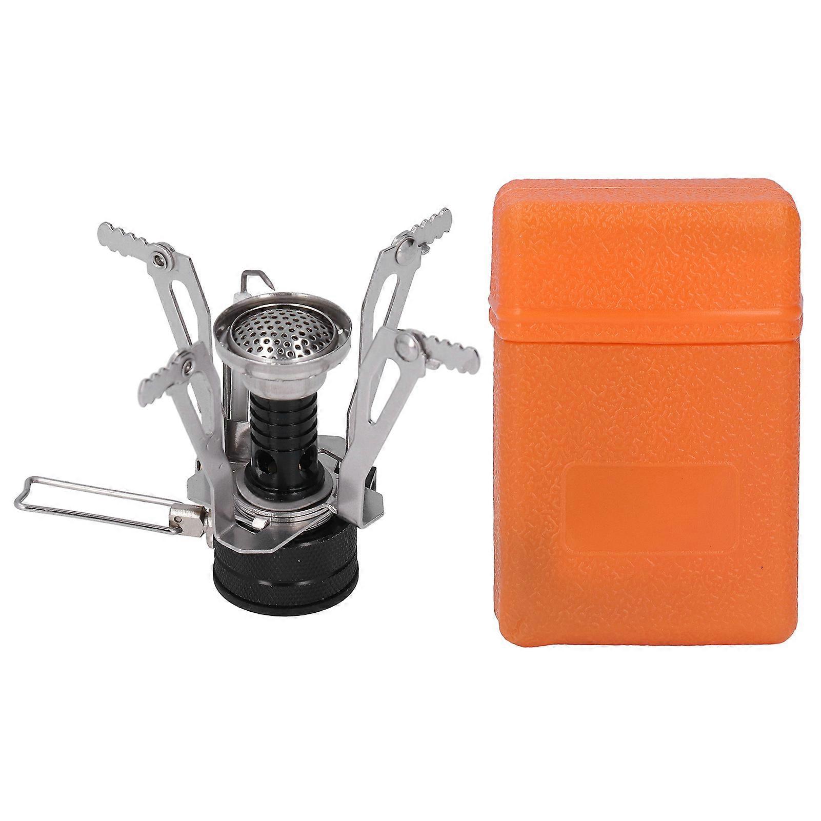 Foldable and lightweight gas backpacking stove, high temperature resistant, adjustable for hiking and camping