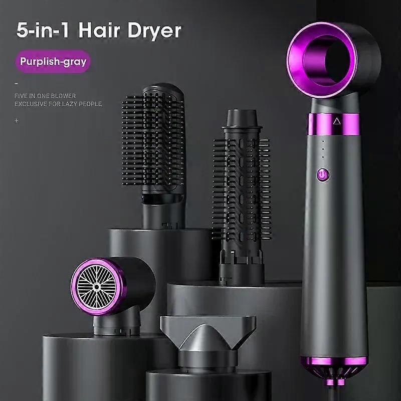 مجفف شعر متعدد الوظائف 5 في 1 مشط هواء ساخن أوتوماتيكي قضيب تجعيد الشعر مستقيم مشط مجفف الشعر أداة نمط صالون سريع الجفاف