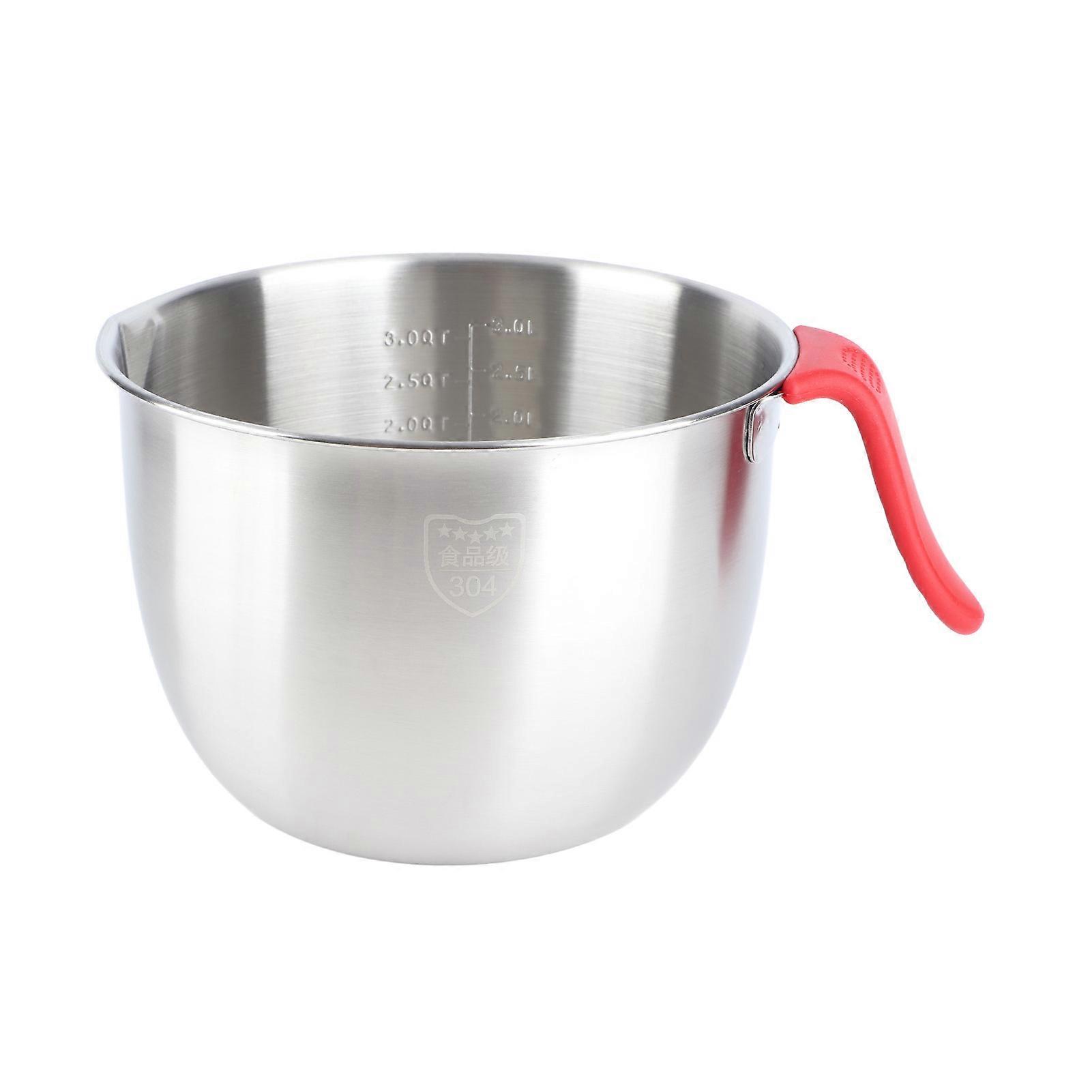 Stainless Steel Mixing Bowl with Handle Non Slip Deepen Splashproof Egg Whisking Bowl for Salad Serving3600ML
