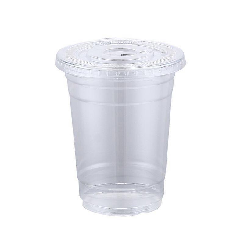 Crystal Clear 360ml Plastic Cups with Suction Lids  100 Pack for Cold Drinks