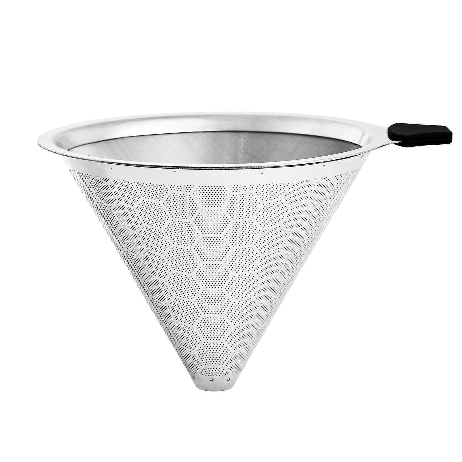 Reusable Stainless Steel Cone Coffee Filter for 2-4 Cup Dripper, Slow Drip Pour Over Brew System