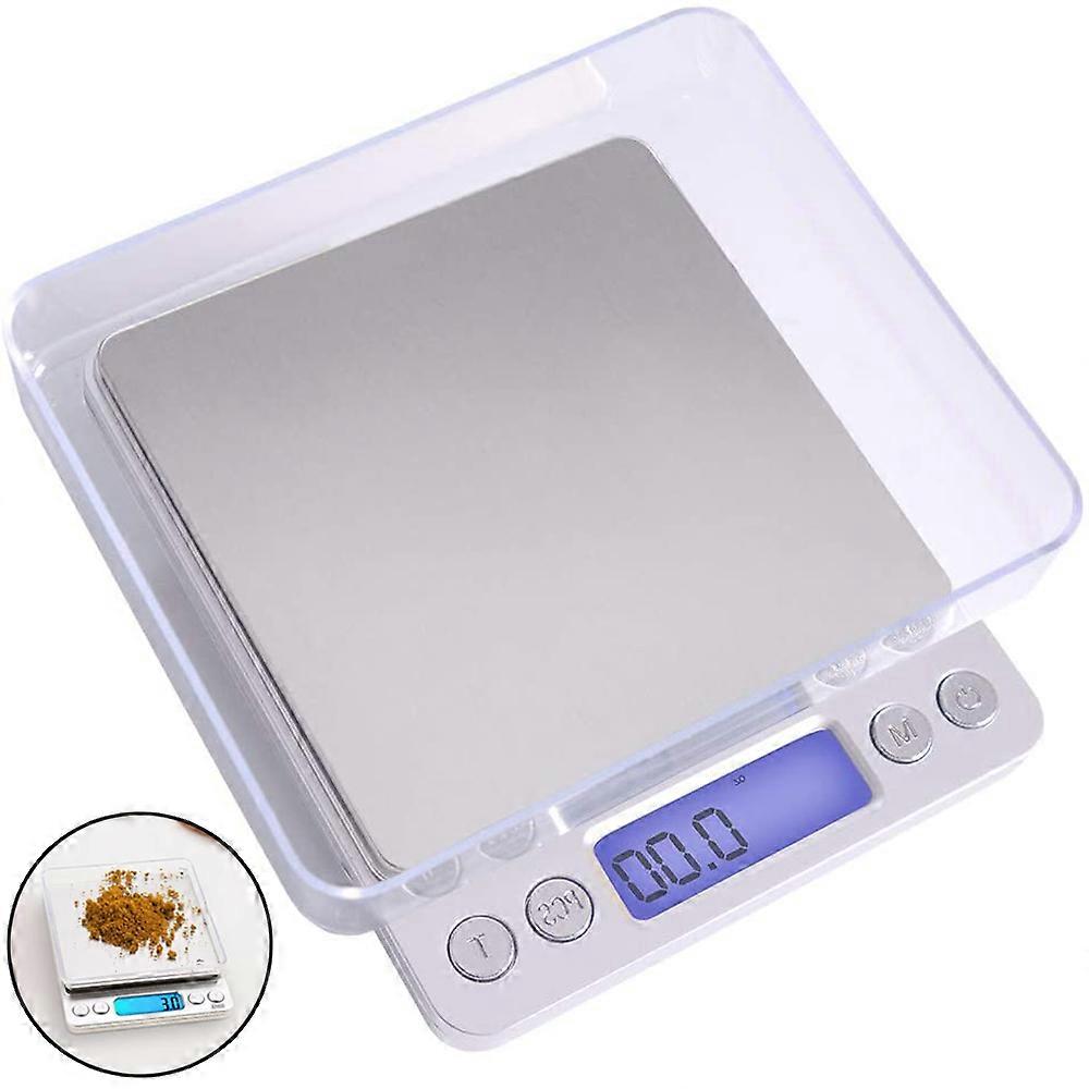 Compact Kitchen Scale: High Precision Stainless Steel Platform, USB Rechargeable with Multiple Units Conversion & LCD Backlit Display