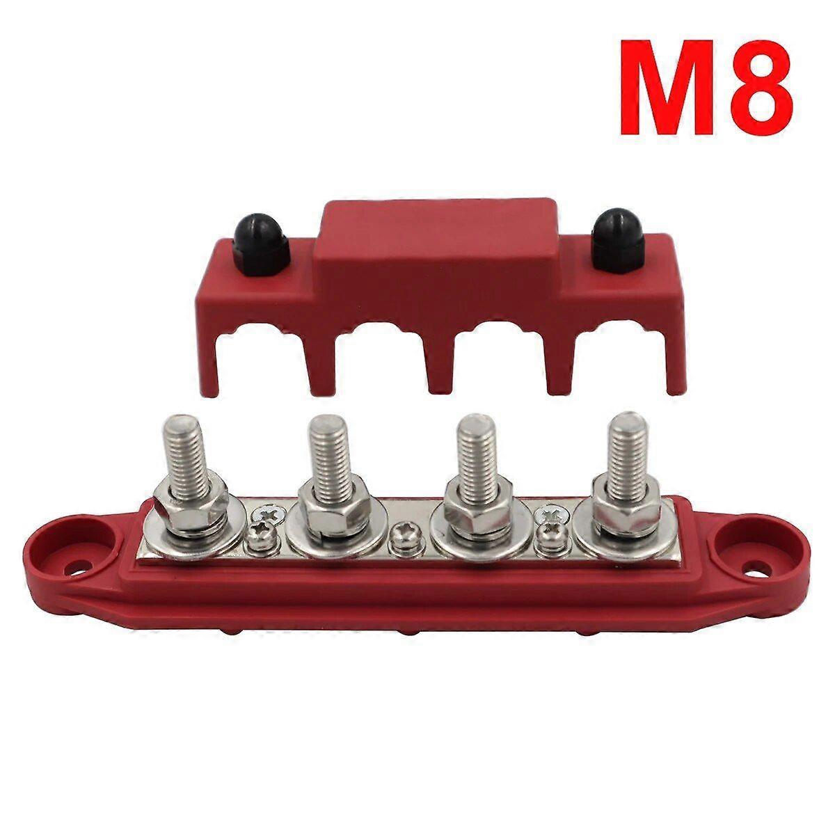 Distribution Block Bus Bar 1/2 Pcs M8/M10 RV Ship Bus Bar  High Current Wiring Stud Red Black 4 Stud Power Automotivo