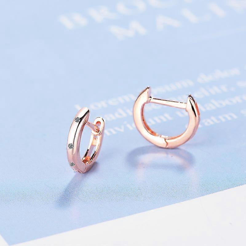 Fashion Zircon Rose Gold Earrings for Women Jewelry Vintage 925 Sterling Silver Earrings Girls Party Accessories Female