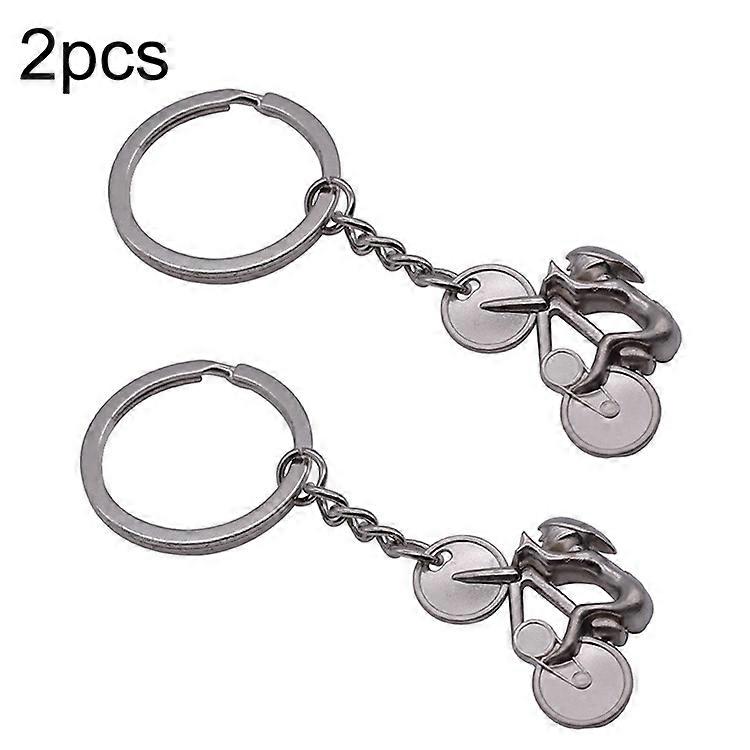 2pcs Simulated Bicycle Metal Key Chain