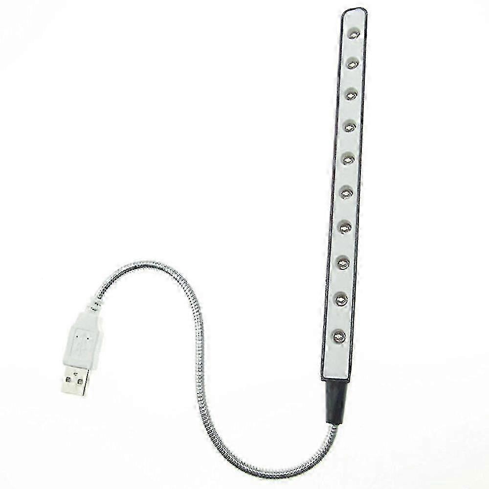 Bright Led Usb Lamp 10 Led Light Reading Lamp Flexible Neck Portable For Laptop Home Camping Saving 