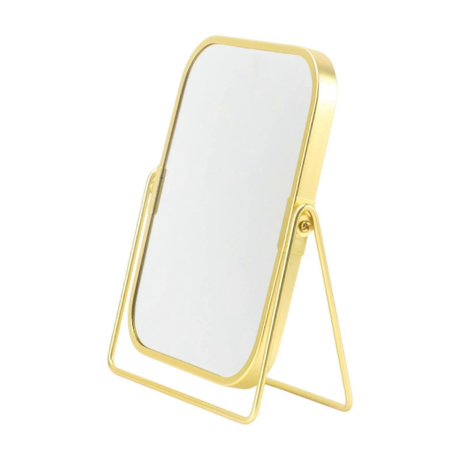 Double-Sided Makeup Mirror with 2x Magnification, Desktop Vanity Mirror Stand for Home Hotel Dorm Bedroom
