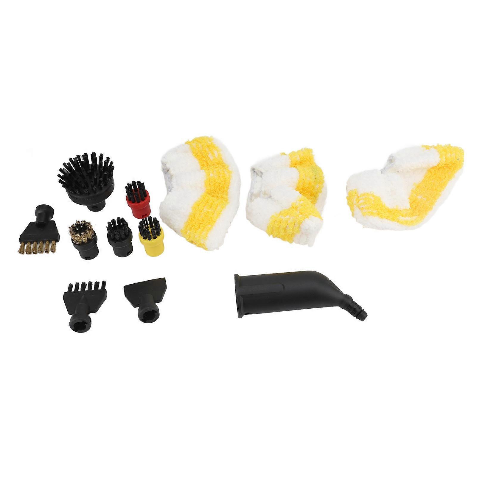 Steam Cleaner Set 5 Round 2 Brushes 1 Flat Nozzles 1 Extended Nozzle 3 Fibre Cloth for SC1 SC2 SC3 SC4 SC5 CTK10