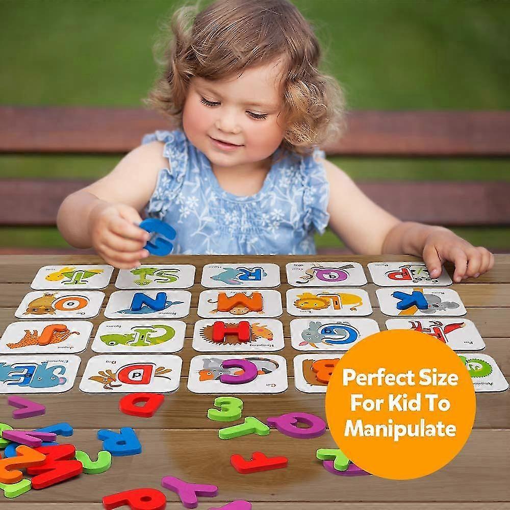Numbers And Alphabets Flash Cards Set - Abc Wooden Letters And Numbers ...