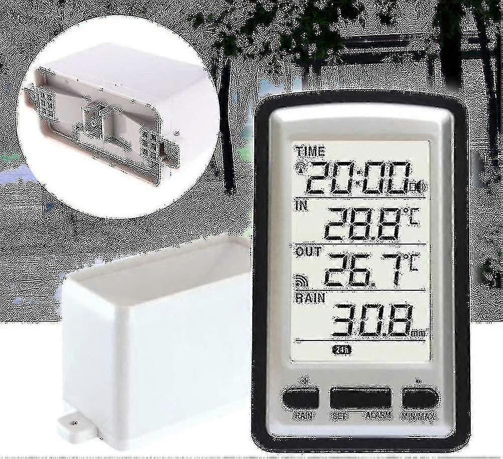Electronic Rain Gauge, Wireless Portable High Accuracy Radio Controlled Digital Rain Gauge Rain Gaug