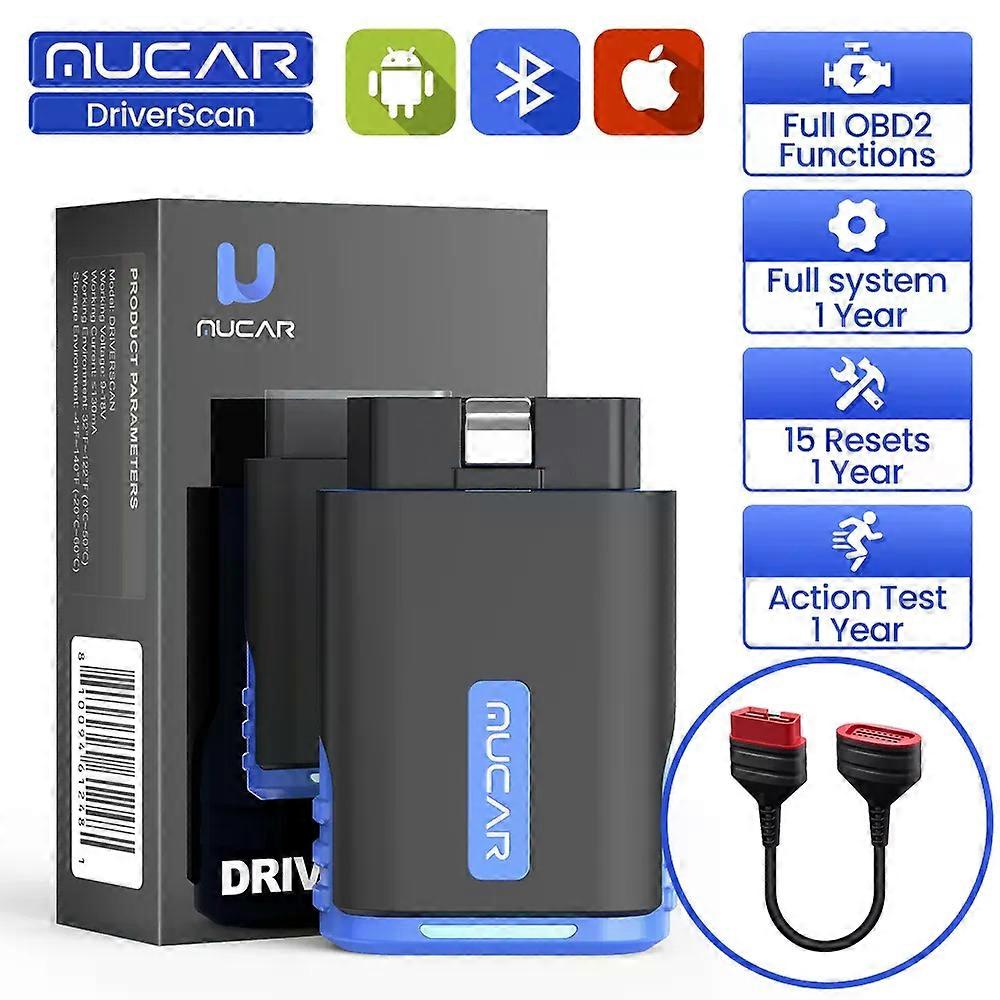 MUCAR DriverScan Auto OBD2 Scanner Actuator Bidirectional Test OIL ABS 15 Resets Maintenance Full System Car Diagnostics Tools