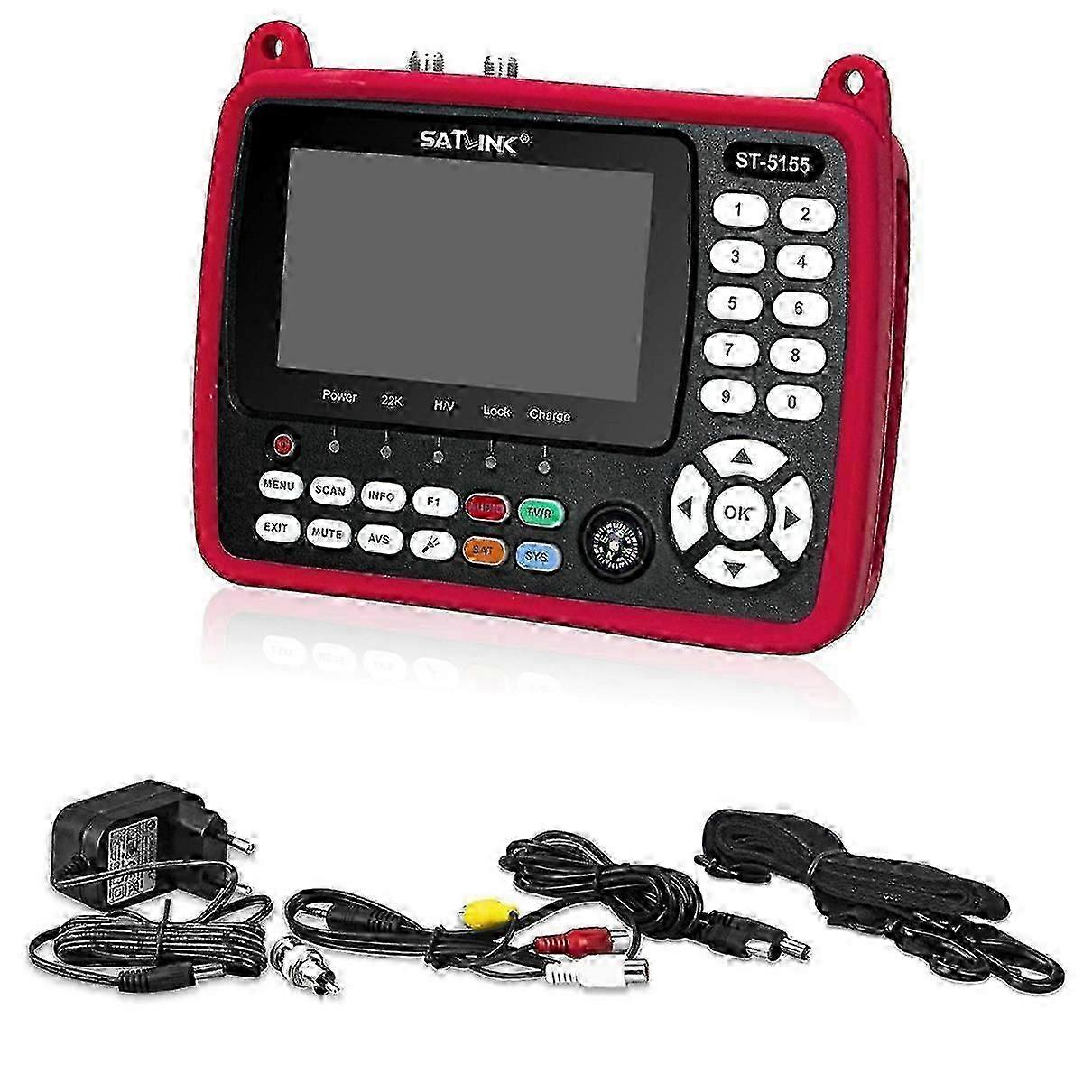-5155 Dvb-s2+dvb-c+dvb-t2 Combo Mpeg4 265 Satellite Signal Finder 4.3 Inch Screen Eu Plug Jn