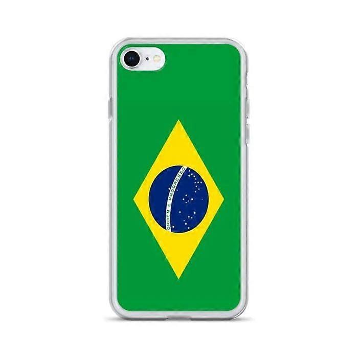 Phone case - PIXELFORMA - Brazilian Flag - Compatible with iPhone 8 - Flexible - Shockproof - Silicone