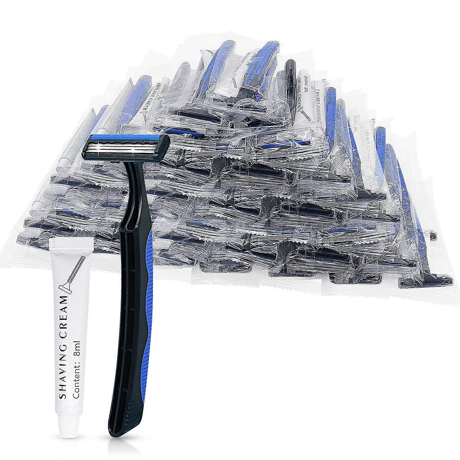 3 Blade Disposable Razors,Individually Wrapped,for TravelBlue Black