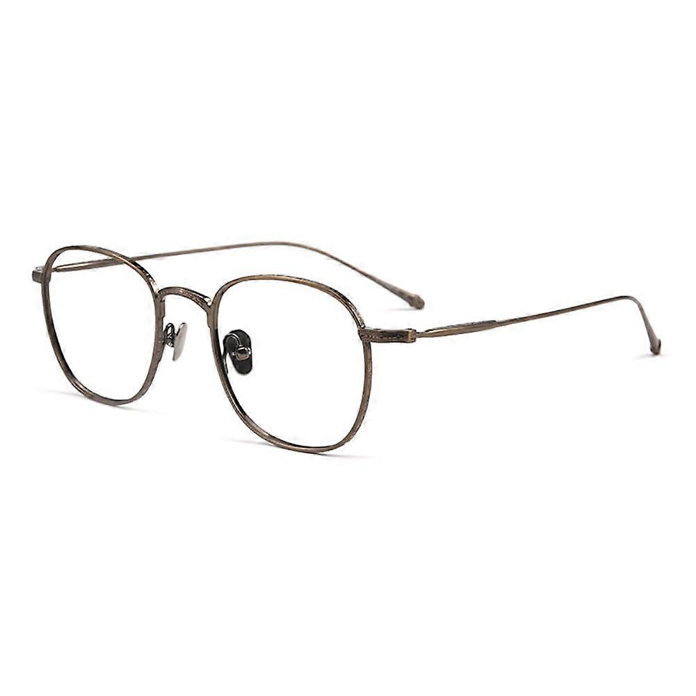 Fashion Blue Light Blocking Reading Glasses for Men Women, Classic Square Frame, Titanium Material, Computer Use