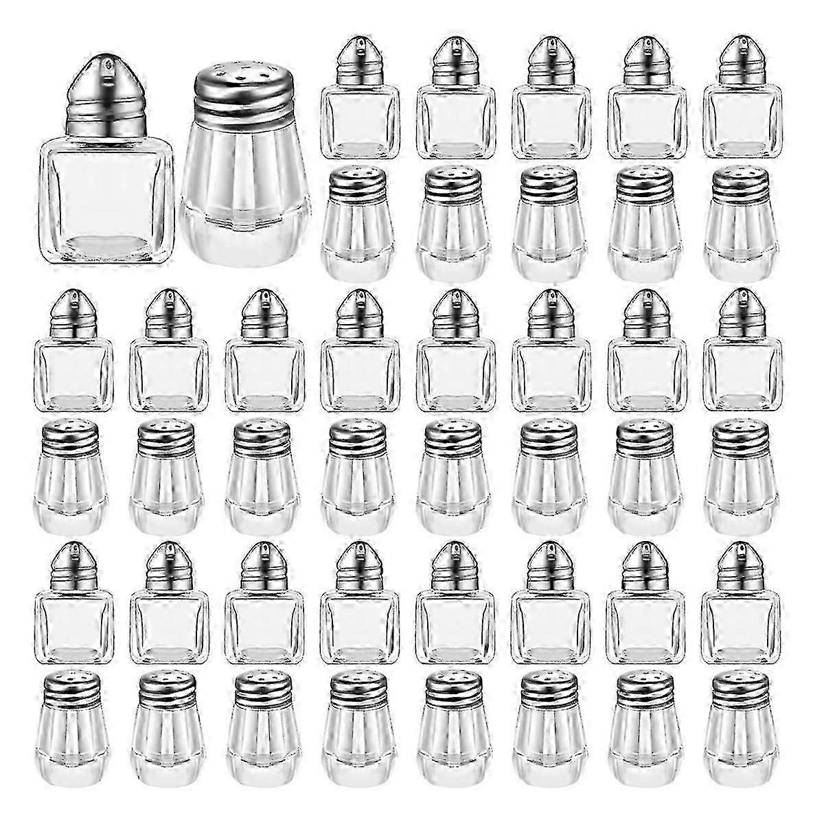 Mini Clear Salt & Pepper Shakers - Tiny Transparent Spice Shakers