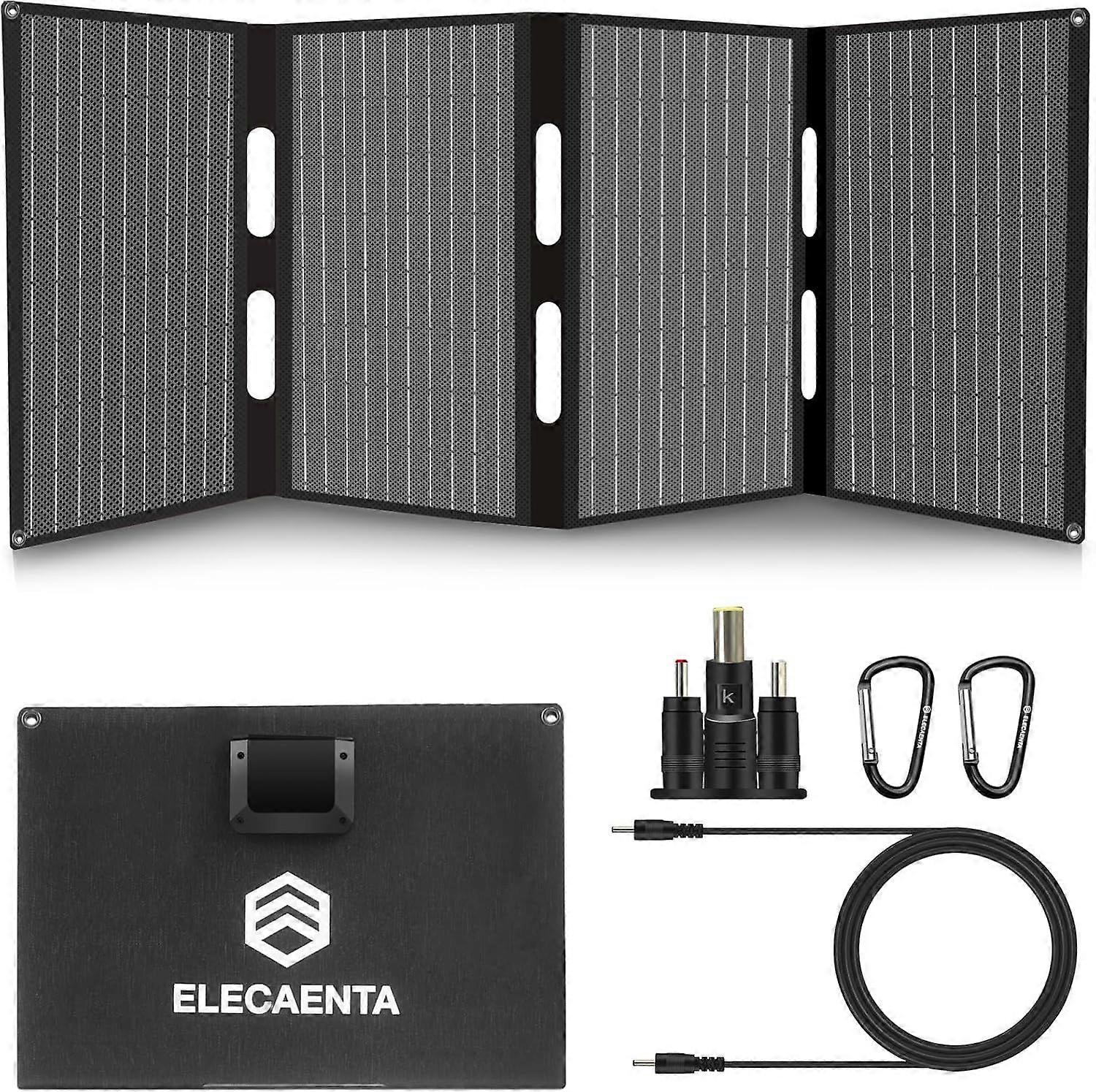 2025 dernier modèle 40W ETFE panneau solaire portable avec 3 sorties, 18V DC / USB / USB-C PD30W, F