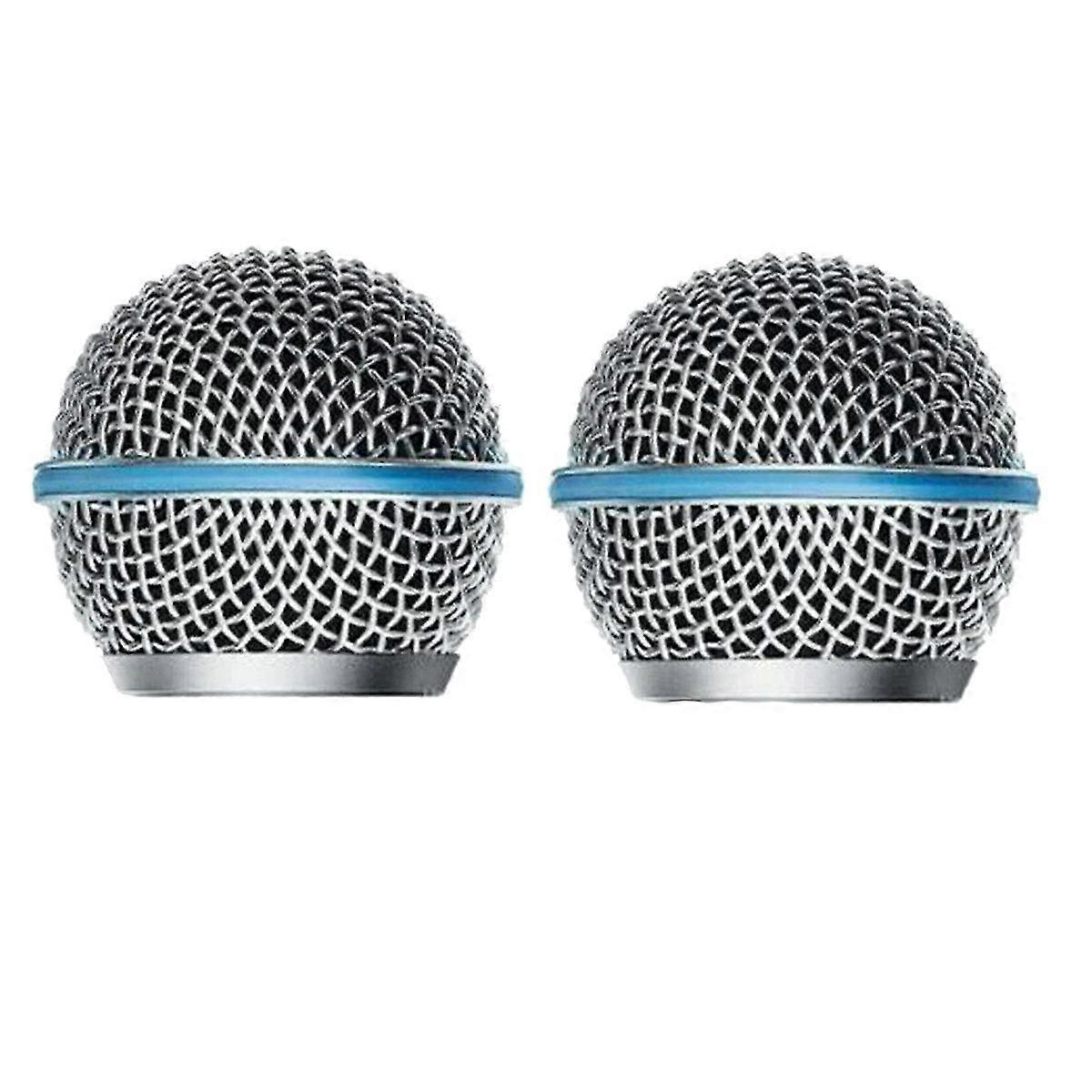 2pcs Mikrofon Grill Mikrofon Gitter Ersatz Mic Kugelkopf Mesh für Beta58a SM58 PGX24 SLX24 H