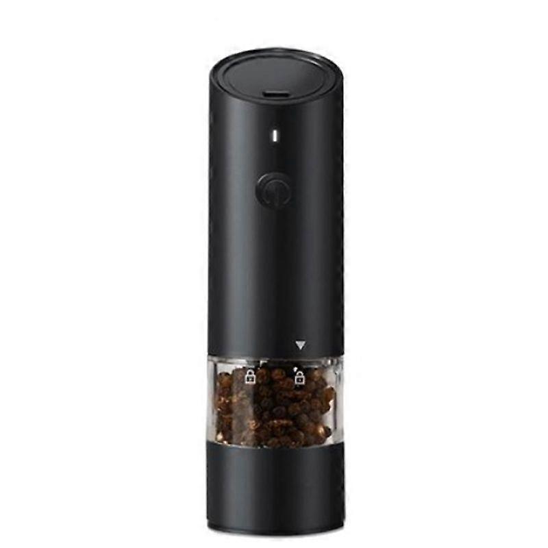 Usb Electric Pepper Grinder, Kitchen Spice Grinder, Adjustable Coarseness, Adjustable Gear Settings, Black, 1Pcs