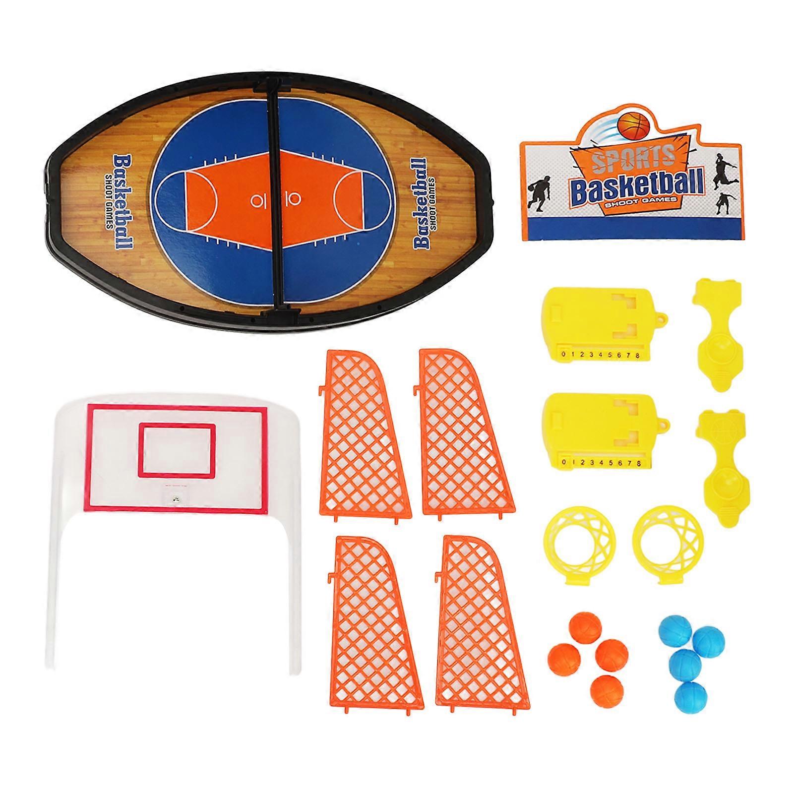 Desktop Basketball Game Set Two-Player Interactive Toy Mini Shooting Hoops Competitive Finger Flick Sports Game Durable Plastic Easy Assembly Fun for