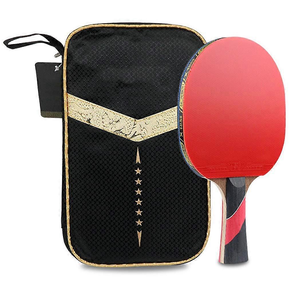 Lerten 6 Star Ping Pong Bat Professional Table Tennis Bat Comfortable Handle DoubleSided Rubber for Intermediate Advanced Training