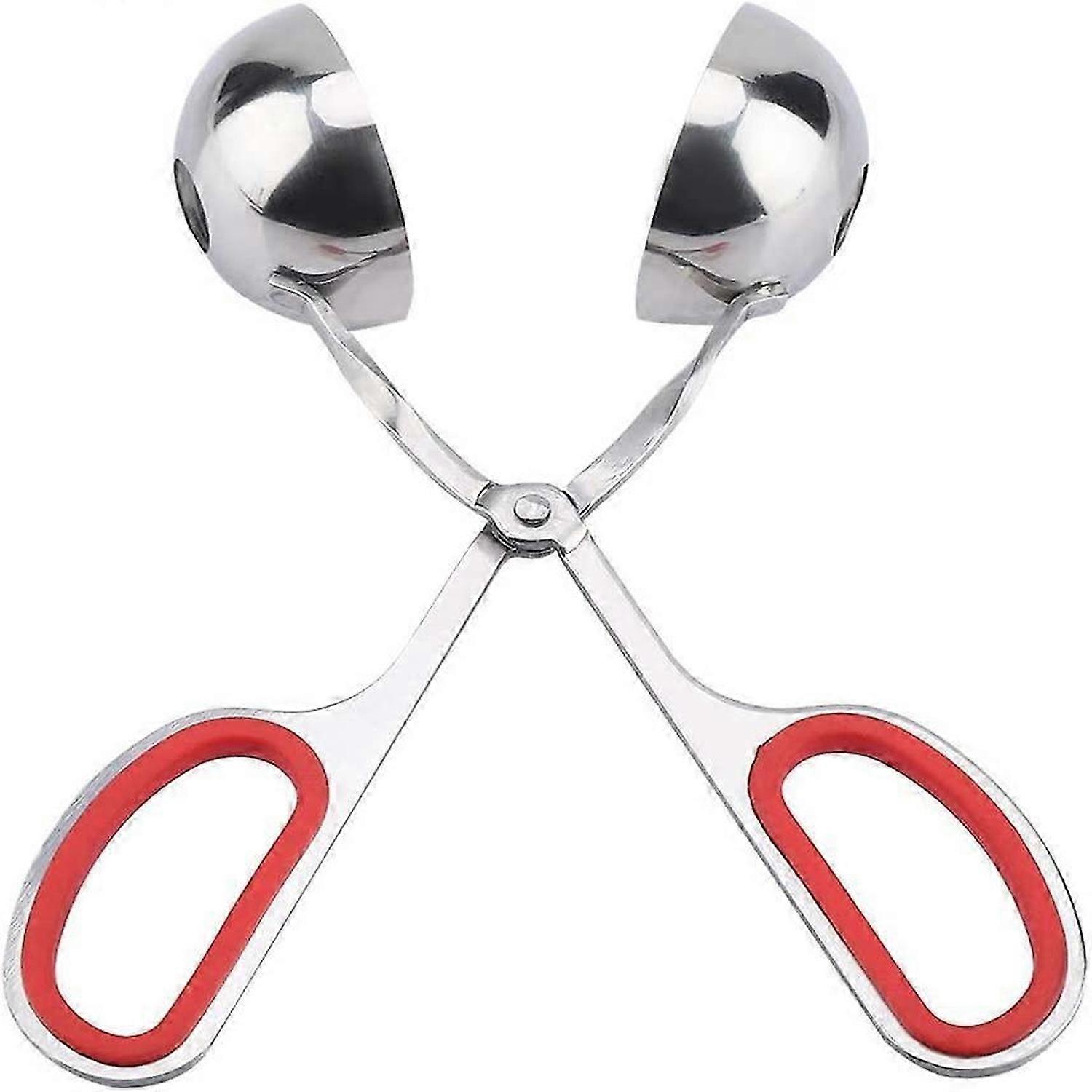 بالر اللحم ، ملقط كرات اللحم الكبيرة ، الفولاذ المقاوم للصدأ (أحمر)