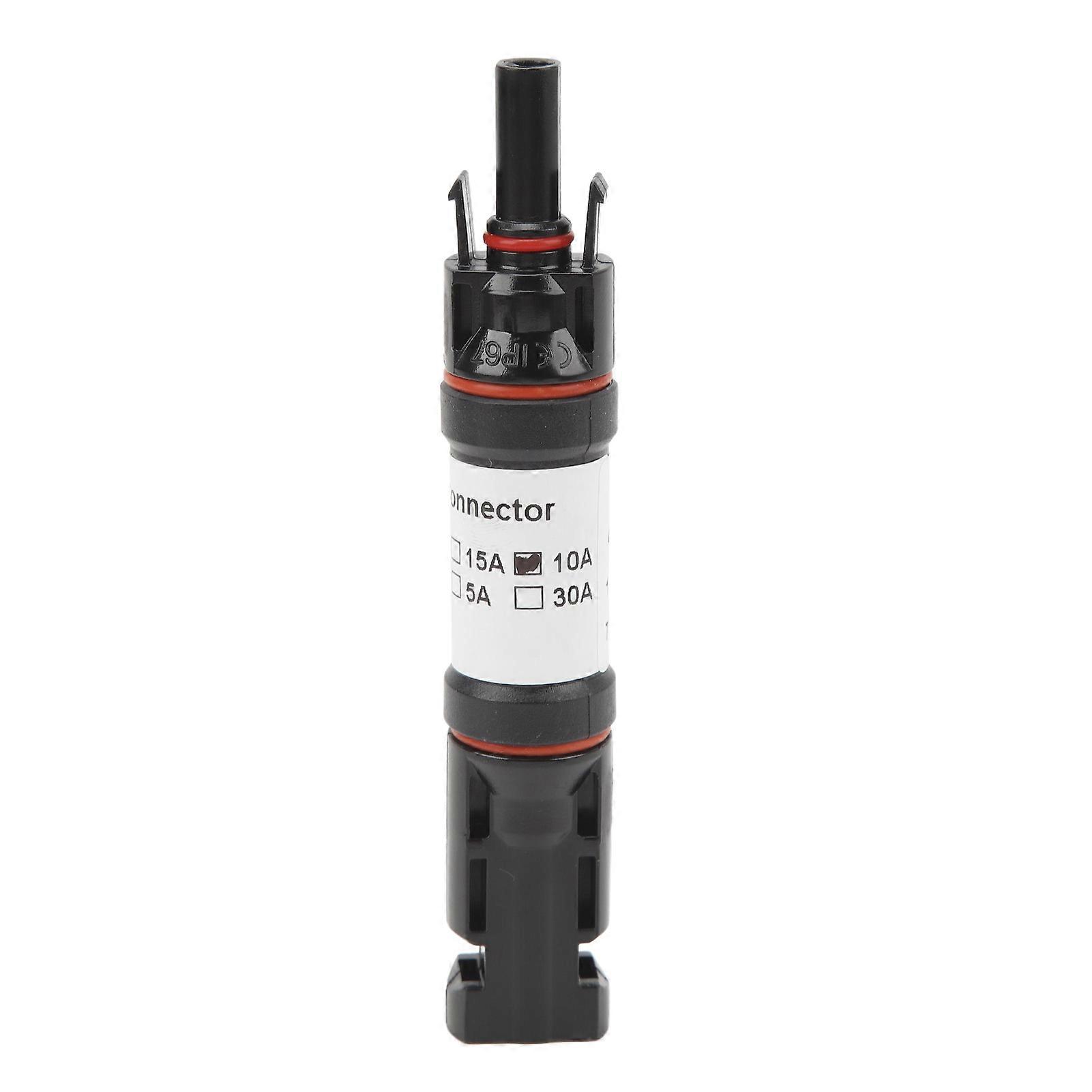 1000V 10A Solar Inline Fuse Holder with Fuse, IP67 Waterproof PV Connector Male and Female Safety Protection Solar Panel Connector
