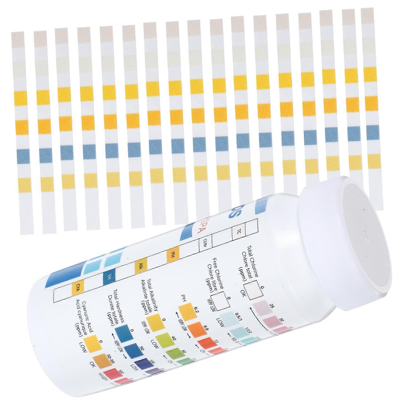 1Satz Wasserteststreifen für Pools und Spas – Präzise pH, Härte, Alkalinitätsmessung, Tragbar und Einfach zu Handhaben
