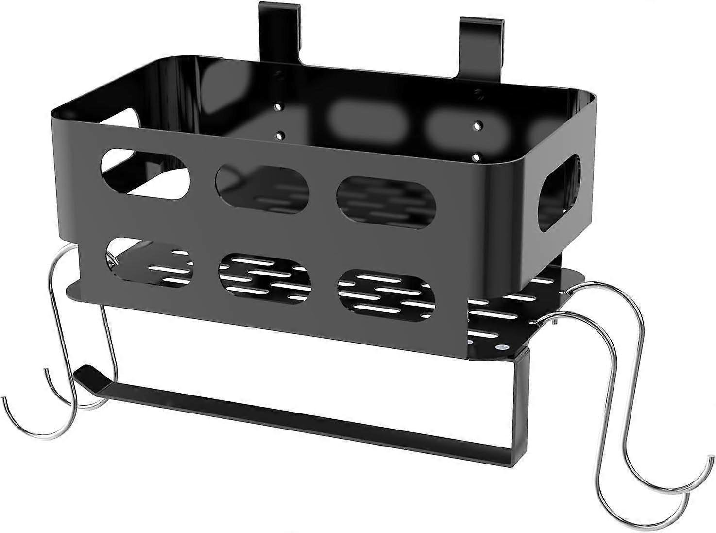 Storage Bin with 4 Hooks and Paper Towel Holder for Traeger Grills, Grill Accessories for Traeger Pro 22/34, Ironwood 650/885, Pro D2 575, Pro 780, fo