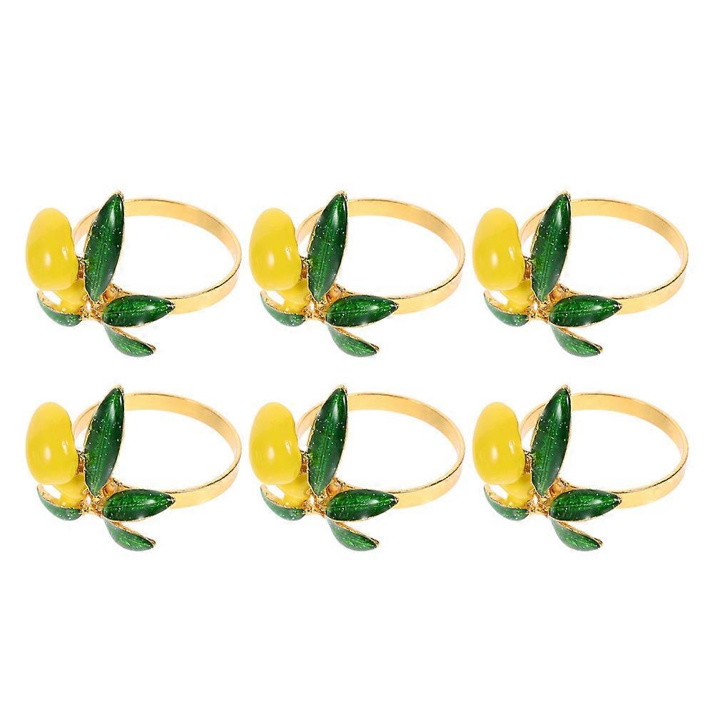 Here's a refined and engaging product description for your **6pcs Lemon Shape Napkin Rings Hawaii Style Decorative Holders**:
**6pcs Lemon
