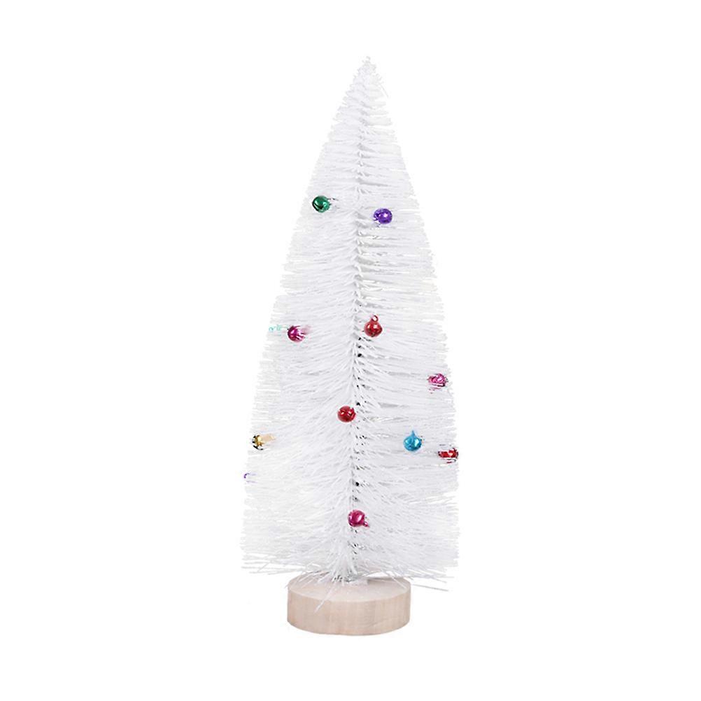 Tree Figurines White Christams Tree Mini Creative Pine Needle Glitter For Home Decoration 21x8Cm 2Pcs