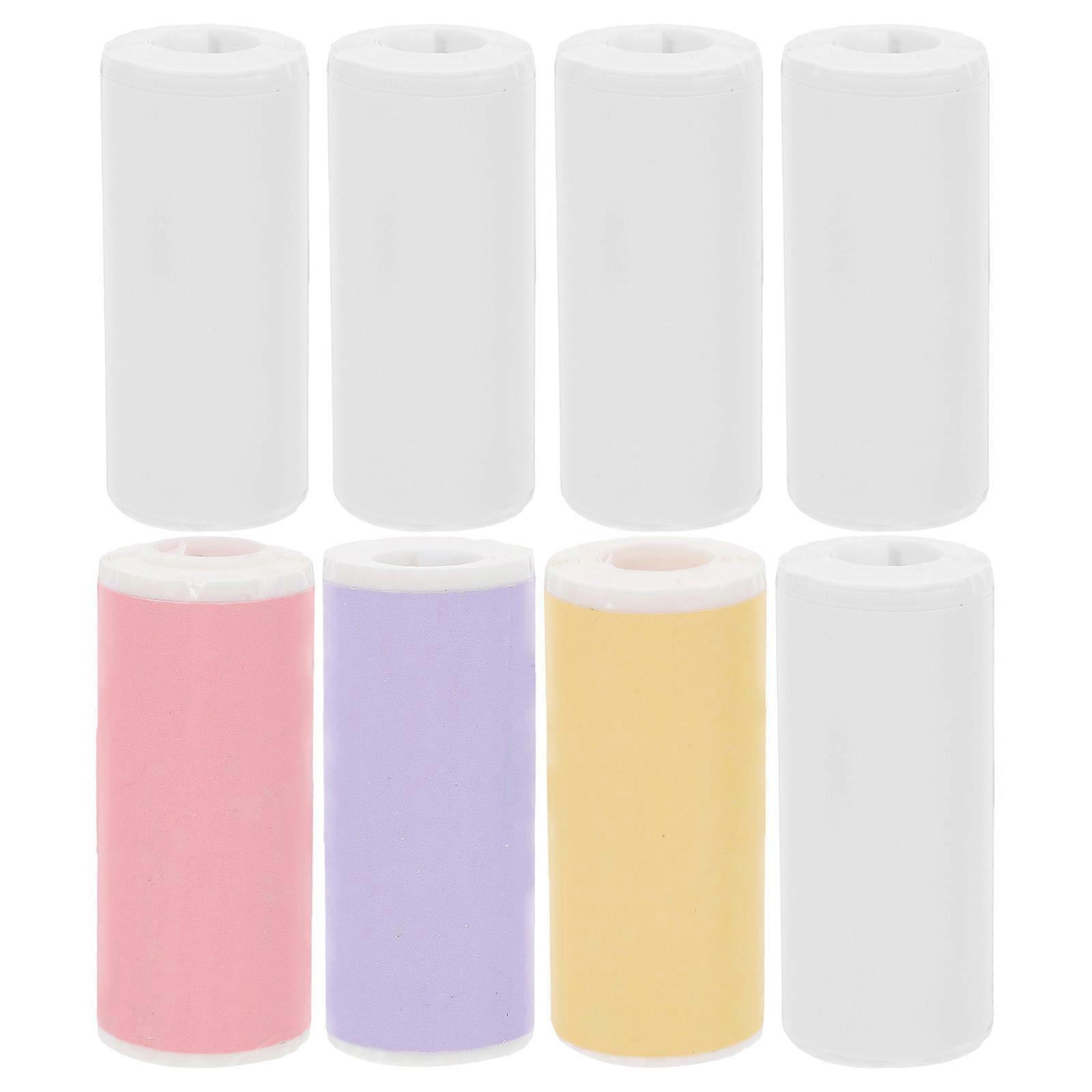 6 Rolls Self Adhesive Thermal Printer Paper with Colored Mini Printer Sticker Labels, Compatible for Office, School, and Personal Use