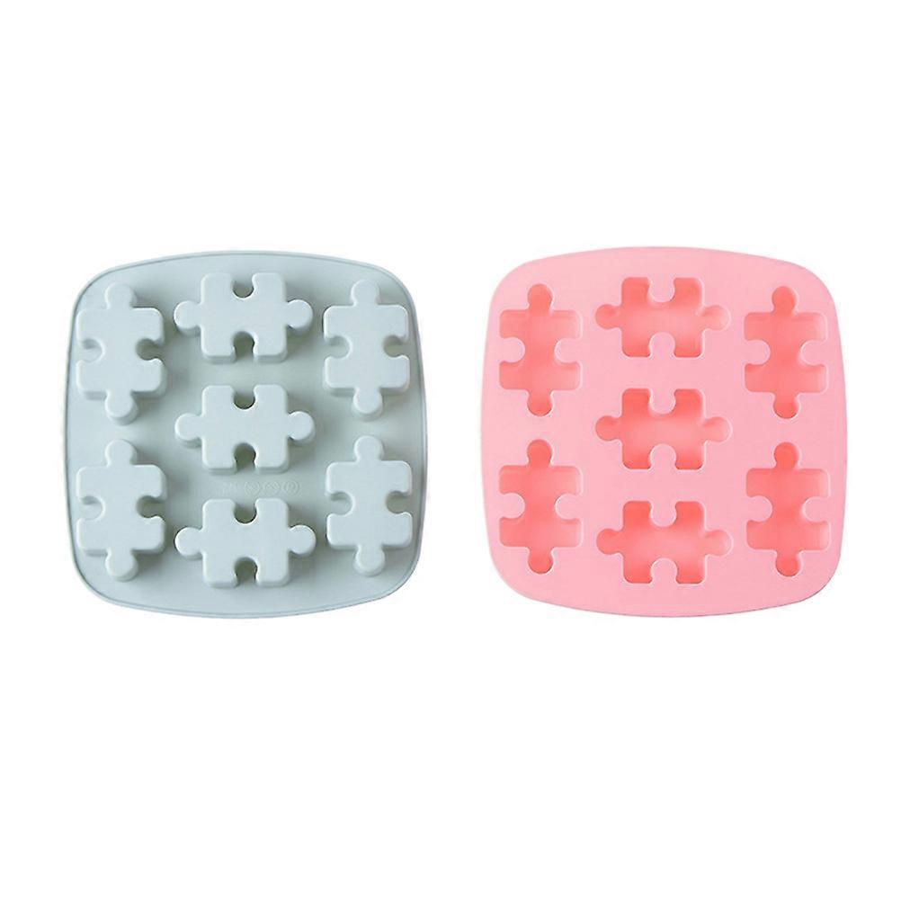 Candy Baking Mold Silicone Puzzle Ice Cube Tray Diy Making For Home Users And Bakers 2Set