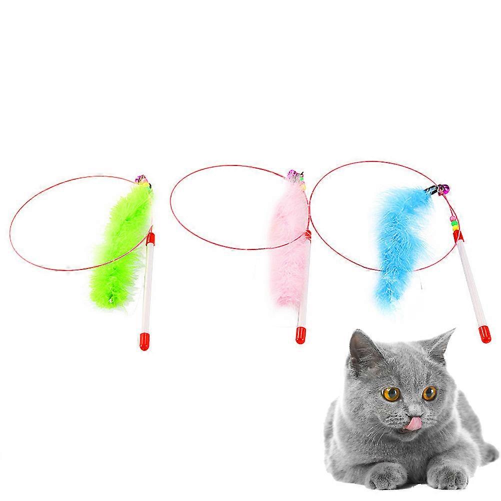 Cat Lure Toy Anti-Scratch Pet Exercise Interactive Playing Mixed Color 3Pcs
