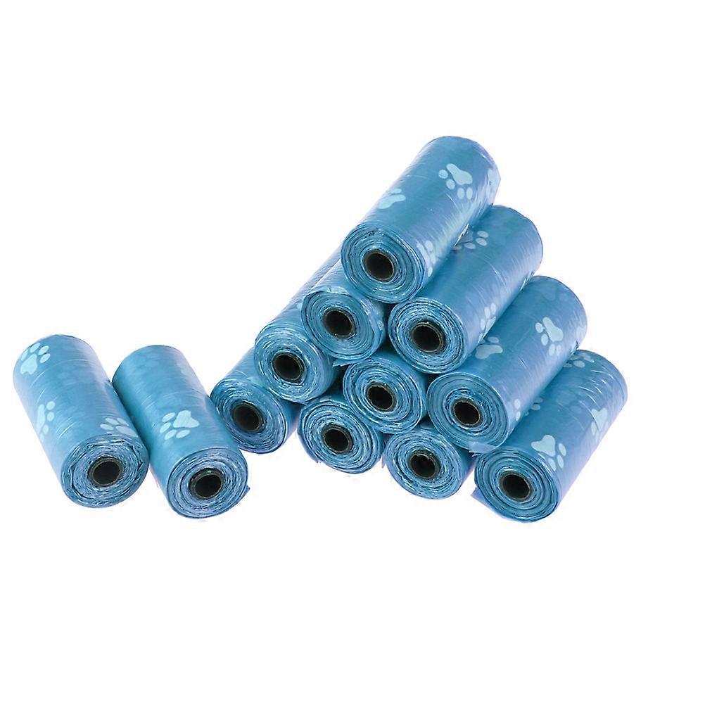Pet Poop Bag Leak-Proof Plastic Blue Protect Environment 12 Rolls