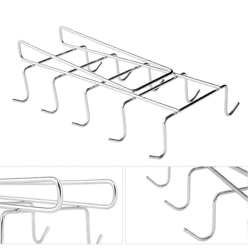 Cup Storage Holder Kitchen Shelf Rack Space-Saving Design Silver 27x3cm Rectangular Hanging For Homeowners 1Pcs